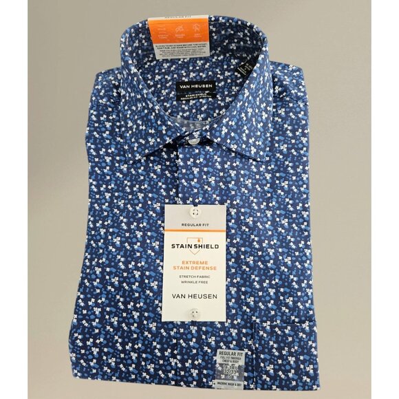 Van Heusen Shirt NWT Small Midnight Stretch - Picture 1 of 4
